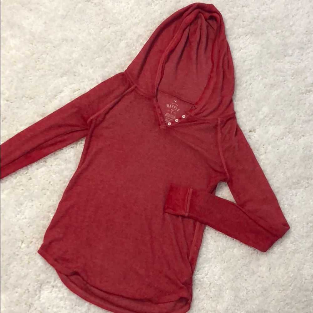 American Eagle Waffle T with Hood